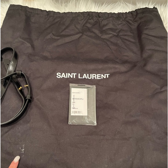 Saint Laurent YSL Small Uptown Cabas Top Handle Bag Black Clutch - Picture 14 of 15